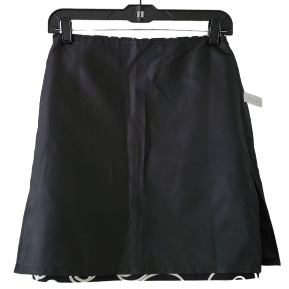 Ann Taylor Scrolling Swirls Short A-line Skirt | NWT | 0P | Black White - Picture 6 of 15